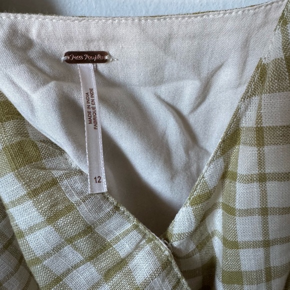 Free People Green Gingham Wrap Dress | NWT - Picture 4 of 7